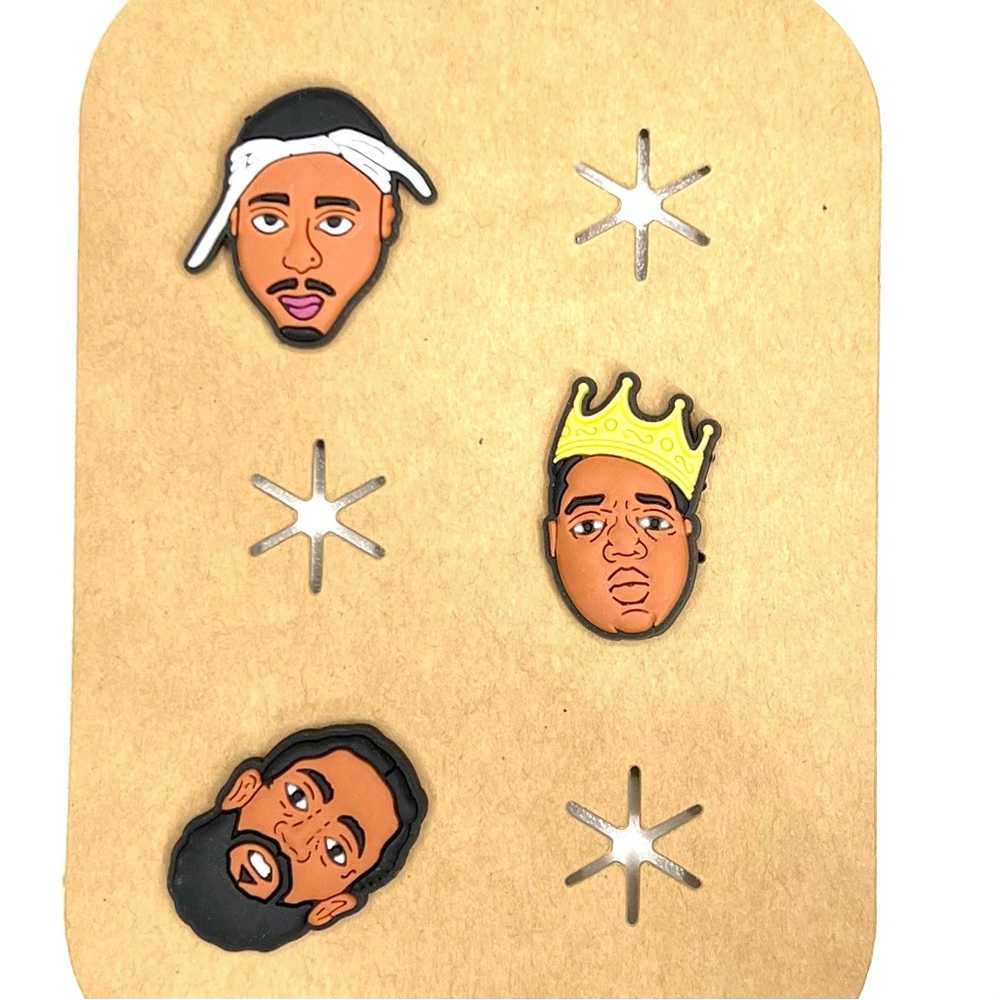 Hip Hop Legends Shoe Charms Set for Crocs | 3-Piece Rap Icon Croc Charms |